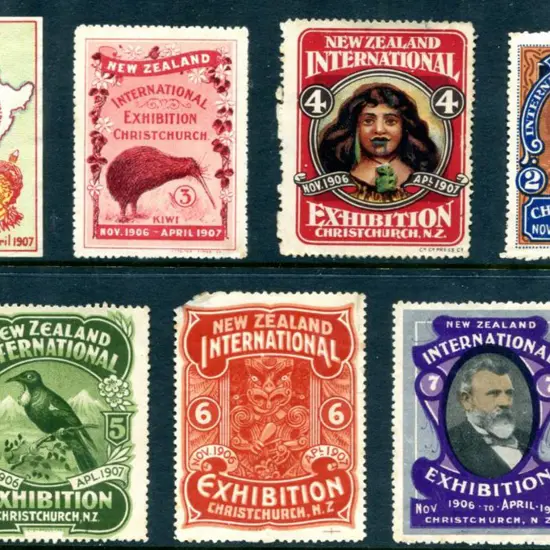New Zealand 1906 Christchurch Exhibition labels ...