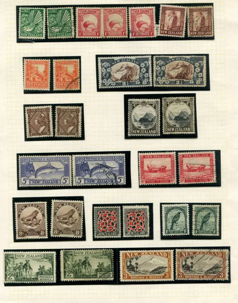 New Zealand 1935 Pictorials to 3/- MLH & used with ... Image 1++