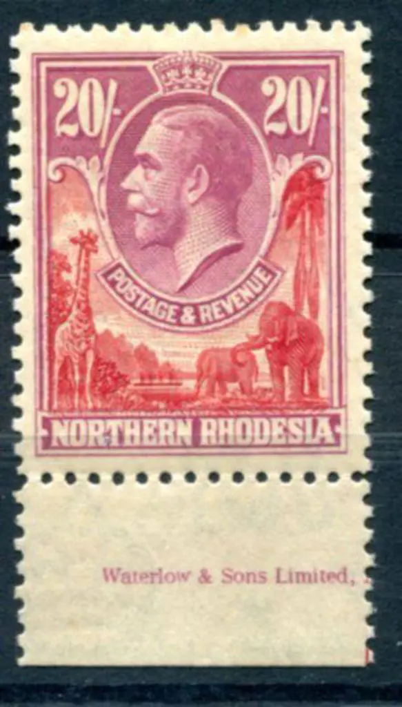 Northern Rhodesia 1925/29 20/- carmine-red & rose ... Image 1++