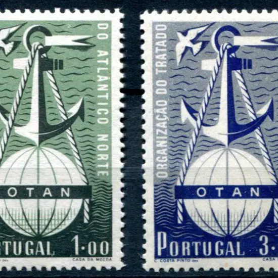 Portugal 1952 1E & 3E.50 Nato pair. Fresh MUH. SG ...