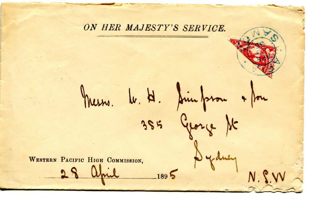 Samoa 1895 OHMS "Western Pacific High Commission" ... Image 1++