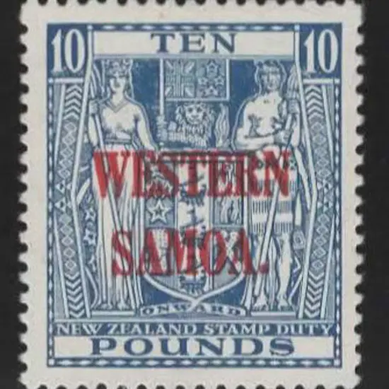 Samoa 1935/42 £10 Arms in deep blue on Cowan ...