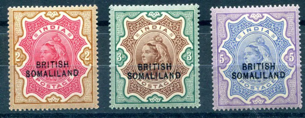 Somaliland Protectorate 1903 2R, 3R & 5R "low" ... Image 1++