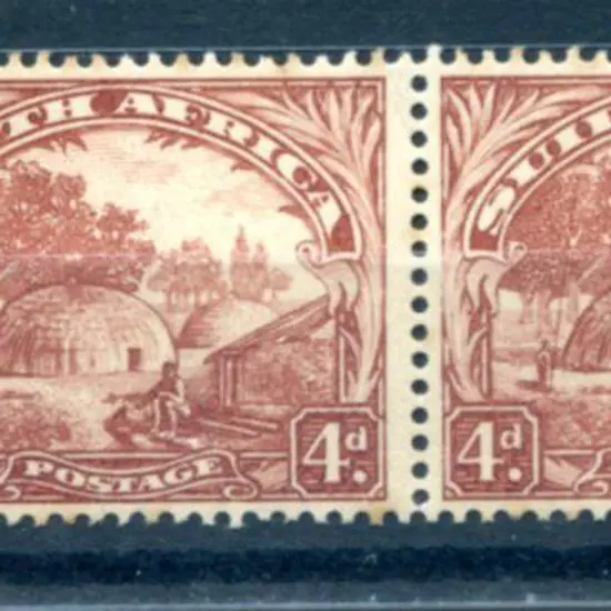 South Africa 1930/44 4d brown horizontal pair, ...