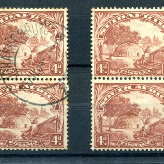 South Africa 1930/44 4d brown vertical pairs in ...