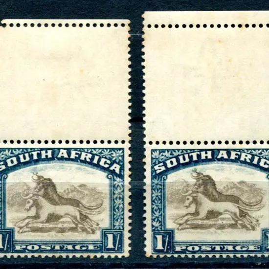 South Africa 1930/44 1/- brown & deep blue upper ...