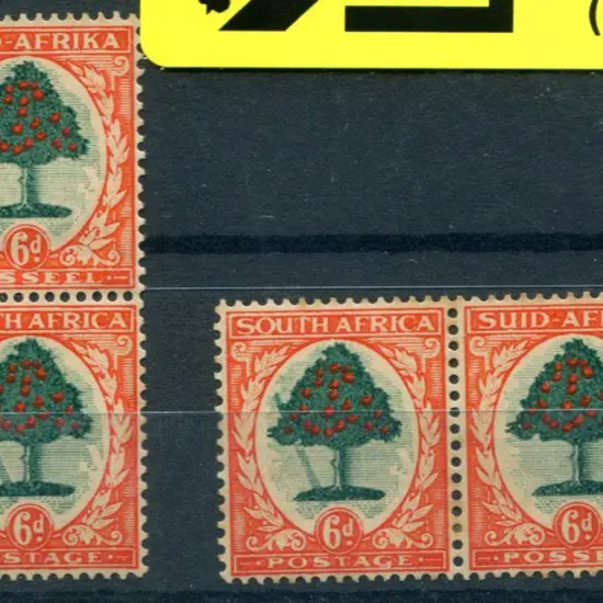 South Africa 1933/48 6d green & vermilion vertical ...