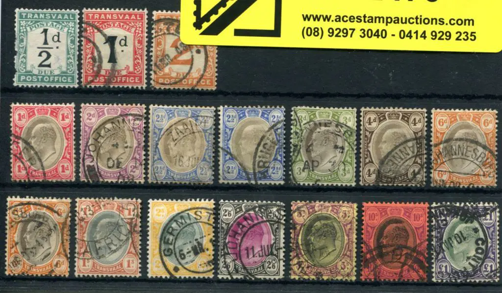 South Africa-Transvaal 1904/09 1d to £1 Mult Crown ... Image 1++