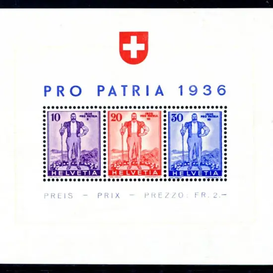 Switzerland 1936 National Defence Fund Miniature ...
