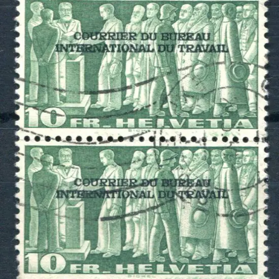 Switzerland-League of Nations 1944 10f pair used ...