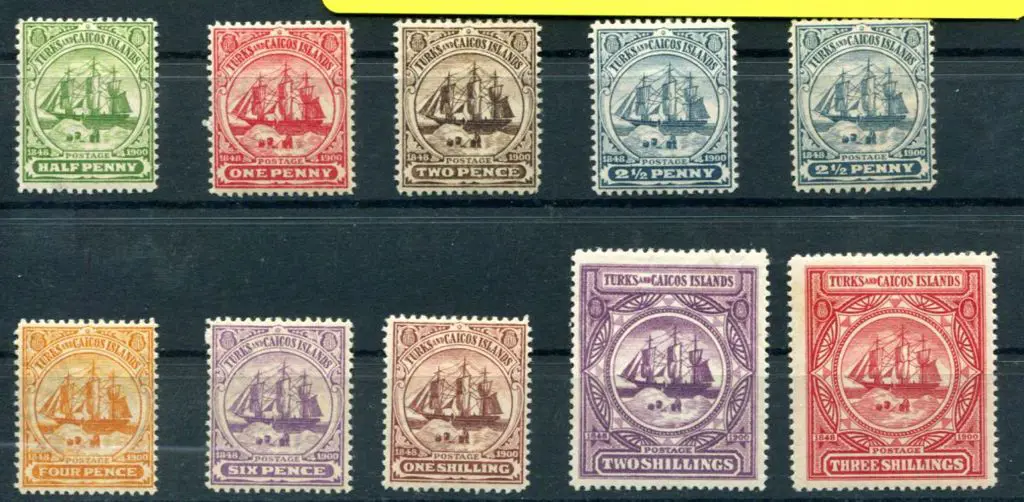 Turks & Caicos 1900/04 Island badge set of 9 plus ... Image 1++