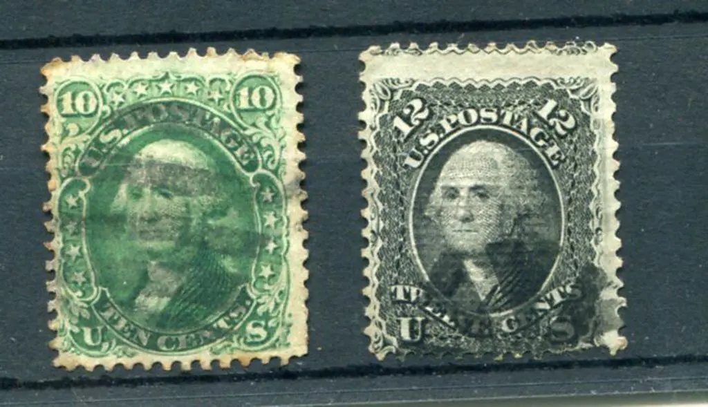 USA 1861/62 10¢ blue green Washington used by ... Image 1++