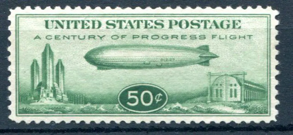 USA 1933 50¢ Zeppelin MUH. SG A732 Cat. £100 + ... Image 1++