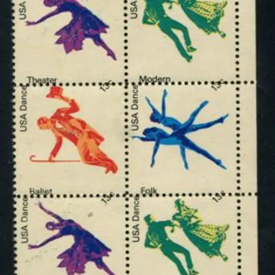 USA 1978 Modern Dance strip of 3 blocks of 4 with ...