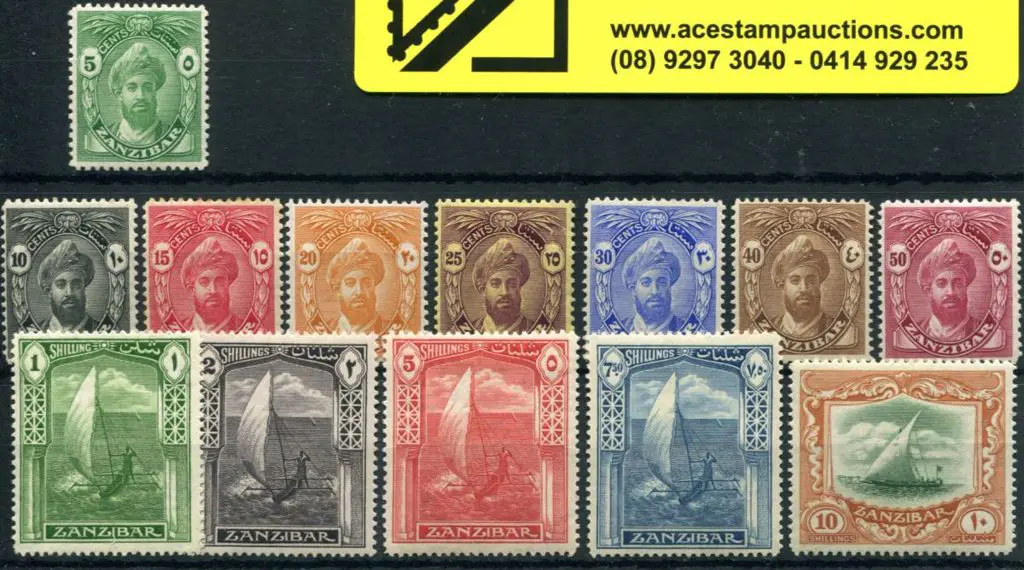 Zanzibar 1936 Sultan Kalif "cents" & "shillings" ... Image 1++