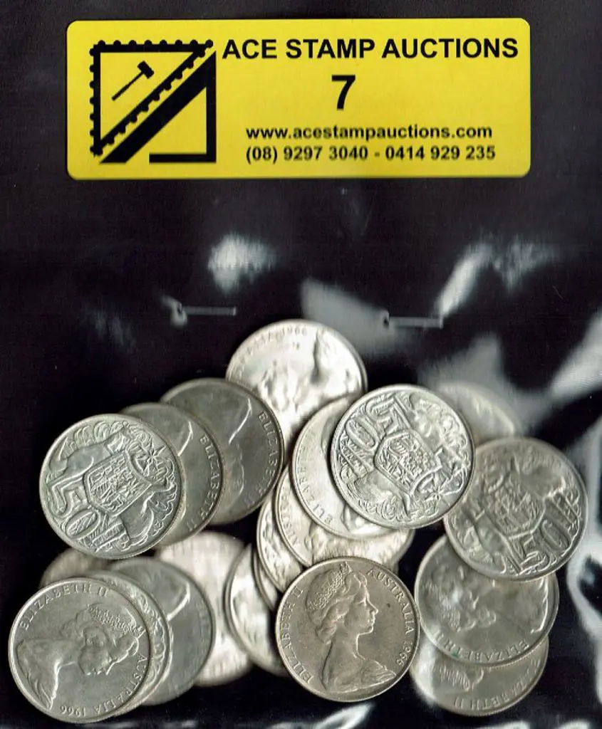 1966 50c round coins x 20. Image 1++