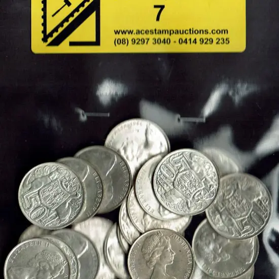 1966 50c round coins x 20.
