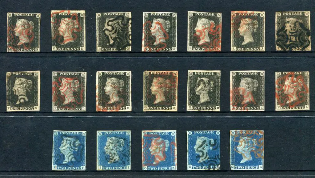 Great Britain 1840 1d blacks & 2d blues fine used ... Image 1++
