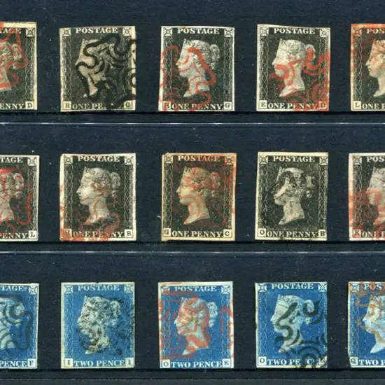 Great Britain 1840 1d blacks & 2d blues fine used ...