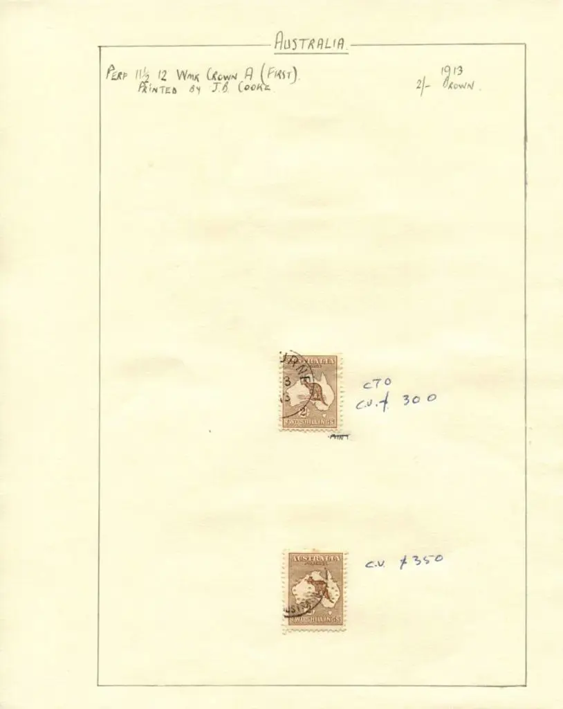 Kangaroos 2/- browns & maroons with 1st wmk x 2 ... Image 1++