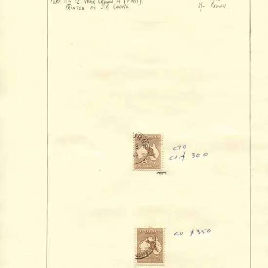 Kangaroos 2/- browns & maroons with 1st wmk x 2 ...