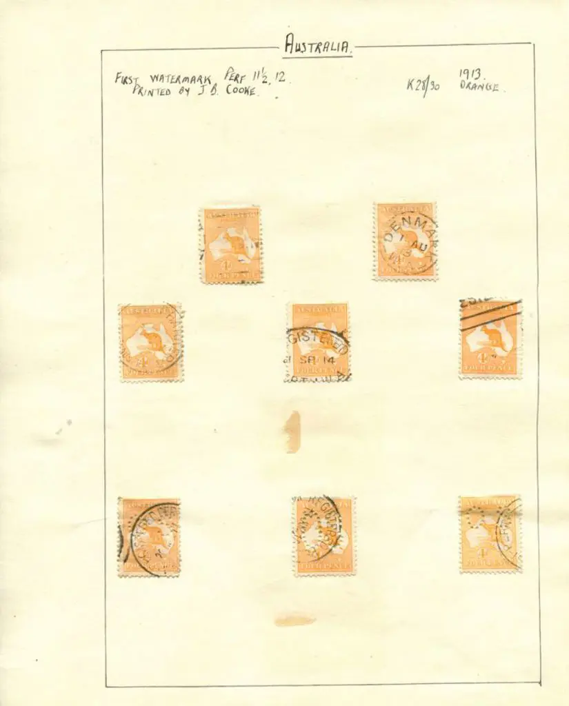 Kangaroos 4d orange x 8 copies incl large "OS" & 2 ... Image 1++