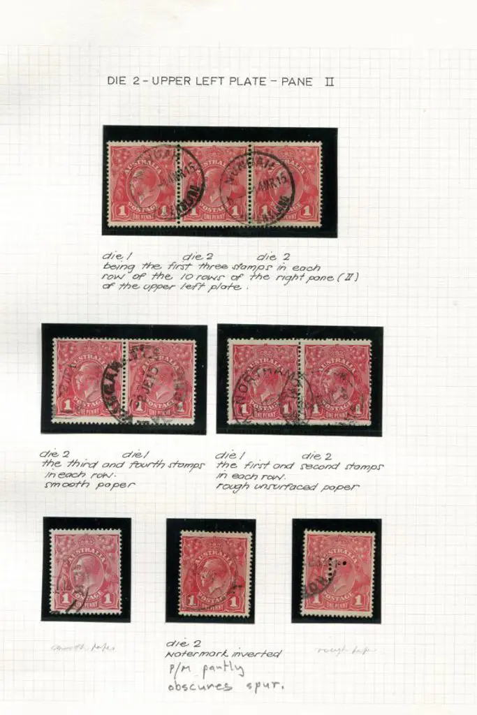 KGV 1d red Die II written-up study with Die I, II ... Image 1++