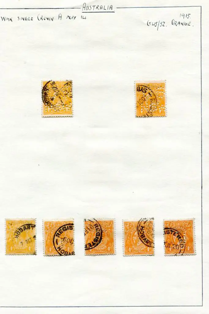 KGV 4d orange, lemon yellow, violet, blue & ... Image 1++
