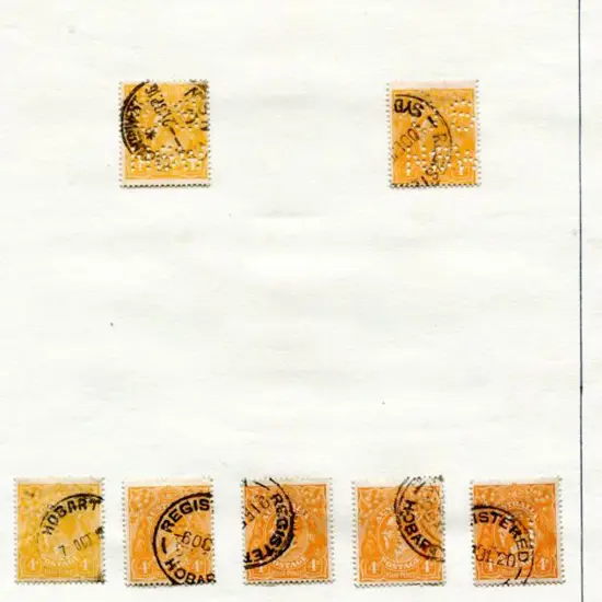 KGV 4d orange, lemon yellow, violet, blue & ...