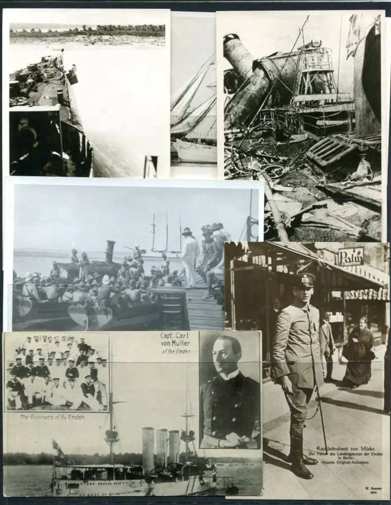 "Emden" & Capt. Carl von Muller b&w photo cards ... Image 1++
