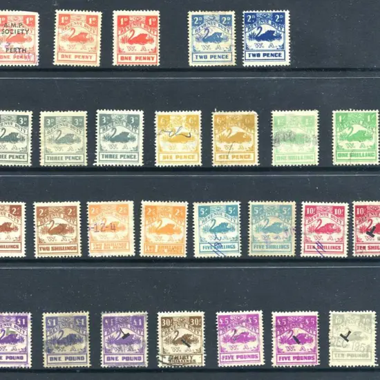 Revenues 1940 small monocolour swans inscribed ...