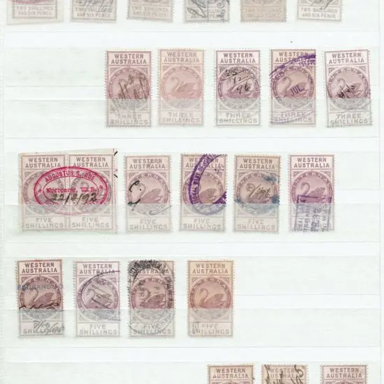 Revenues in quality stockbook containing 1881 long ...