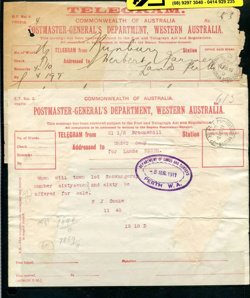 Telegrams 1905-1911 group of 6 used on ... Image 1++