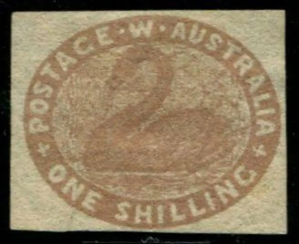 1855/55 1/- pale brown swan. Fine unused with ... Image 1++