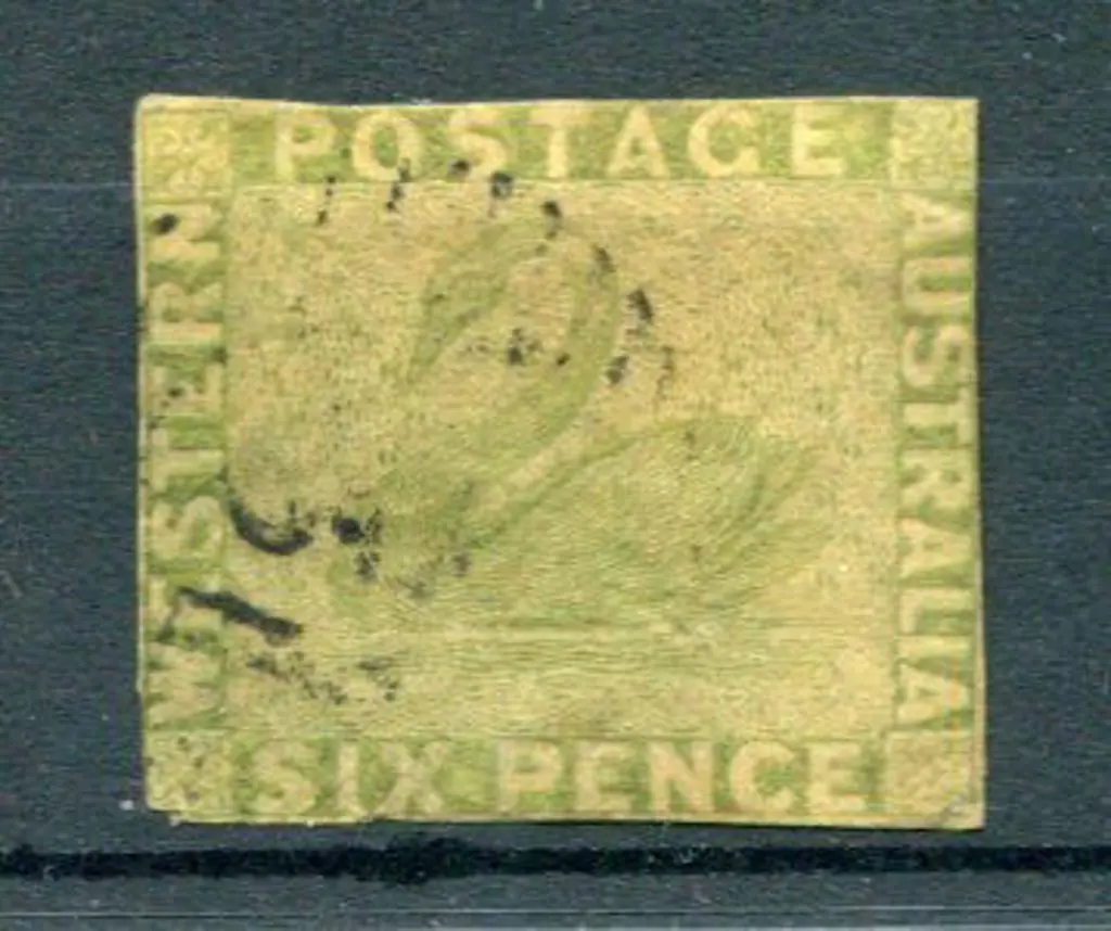 1860/64 6d sage-green F/U with light numeral ... Image 1++