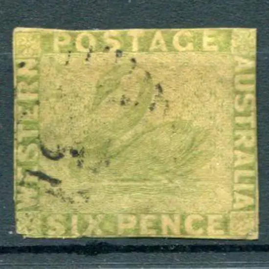 1860/64 6d sage-green F/U with light numeral ...