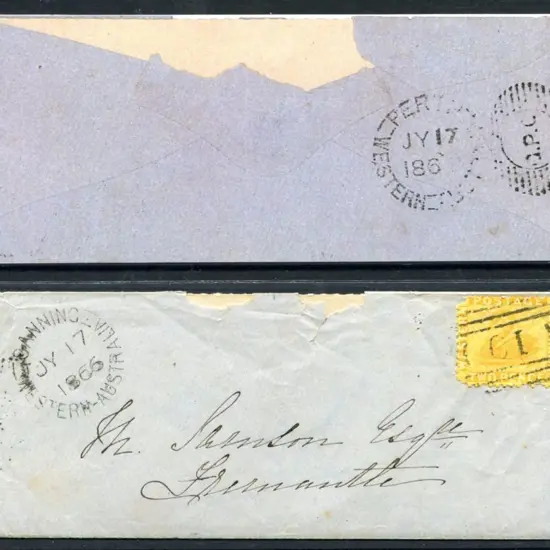1866 (17th July) 2d yellow swan on Fremantle ...
