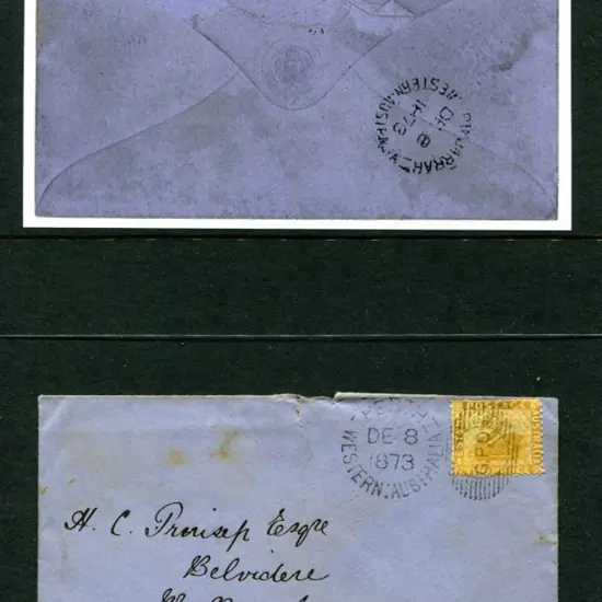 1873 (8th Dec) 2d bistre on Prinsep addressed ...