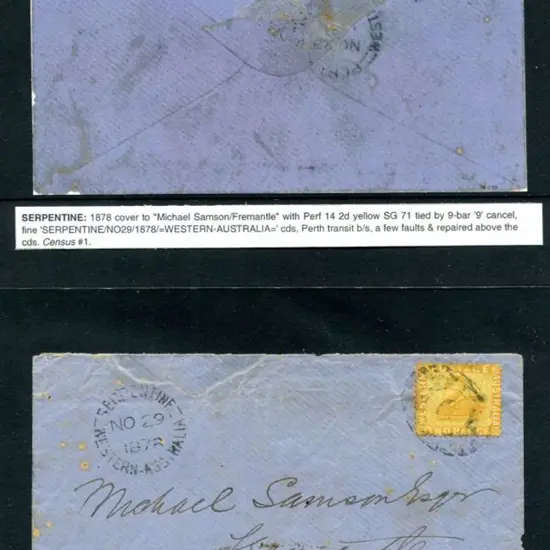 1878 (29th Nov) Rare proving cover tying the 9 bar ...