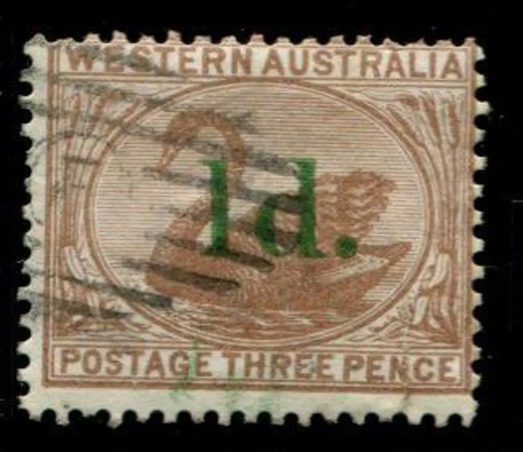 1885 "1d." surcharge in green on 3d brown. Fine ... Image 1++