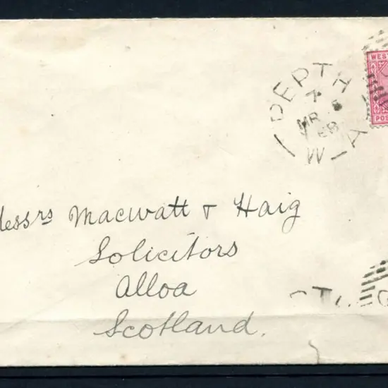 1889 (5th Mar) 1d swan tied by crisp Perth duplex ...
