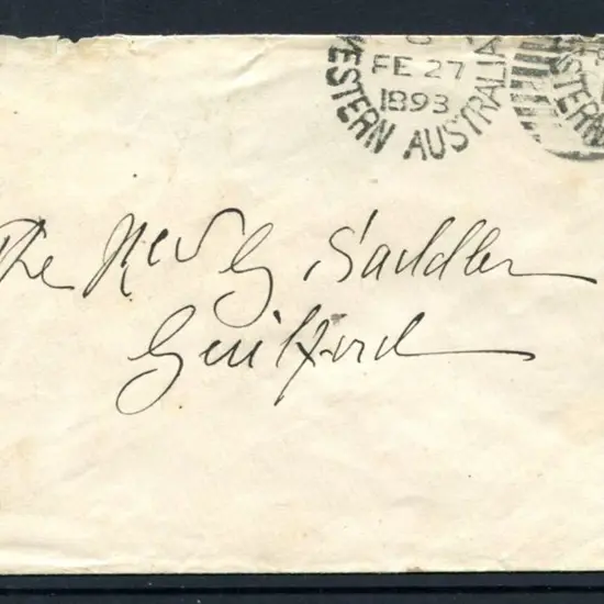 1893 (27th Feb) Perth to Guildford cover with "ONE ...