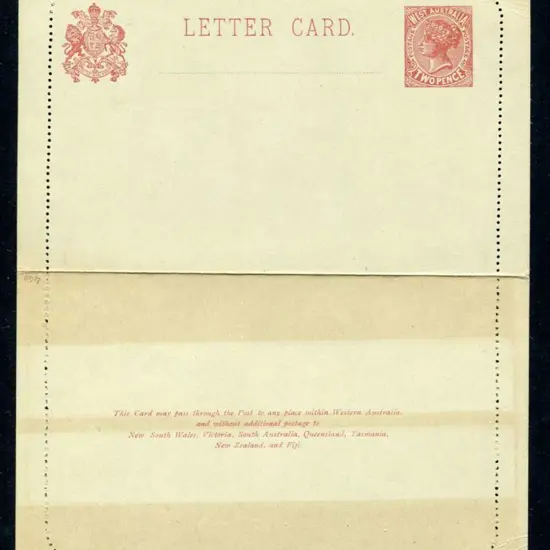 1902 2d brown-red QV Letter Card with text on ...
