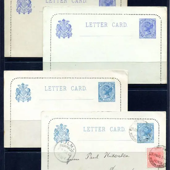 1902 2d Paris blue QV Letter Cards with one unused ...