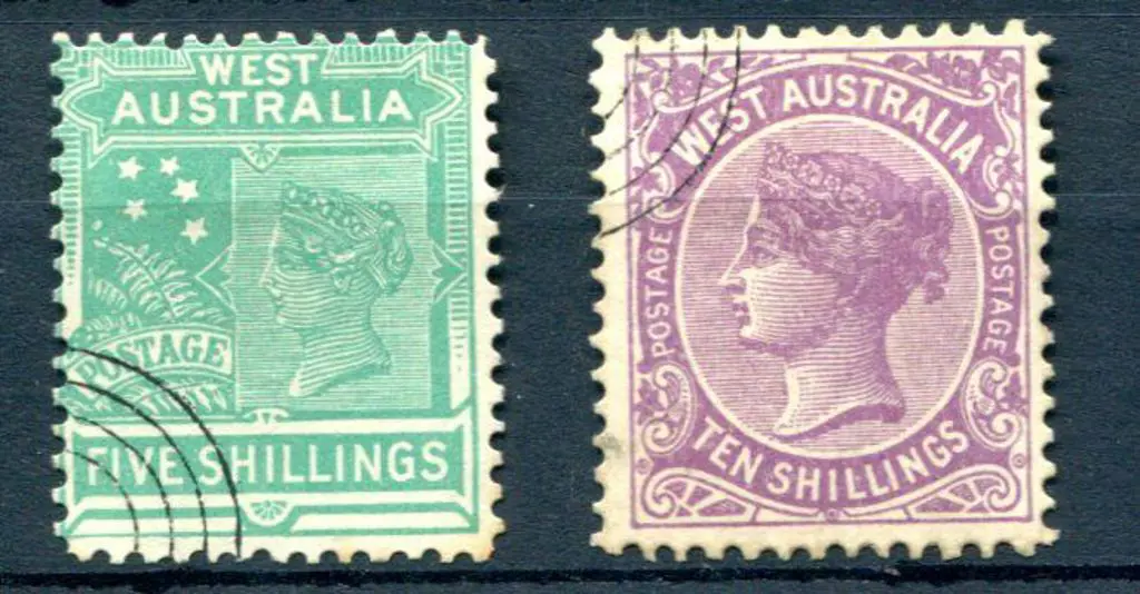 1902/12 5/- & 10/- CTO with 4 concentric rings ... Image 1++