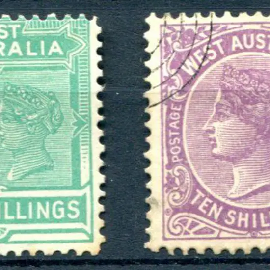 1902/12 5/- & 10/- CTO with 4 concentric rings ...