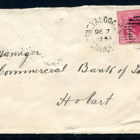 1903 (7th Dec) Yalgoo to Hobart cover with 1d ...