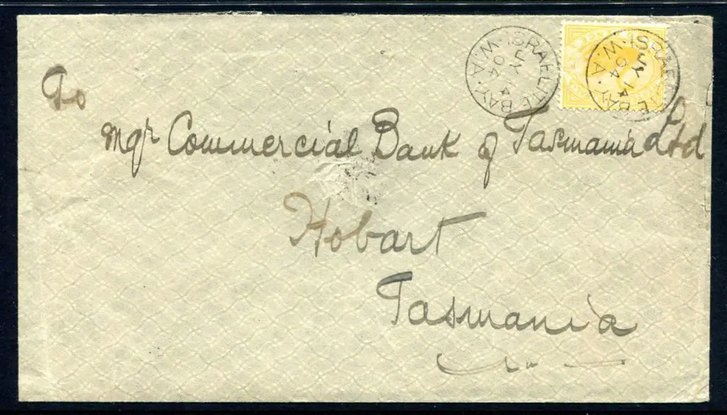 1904 (14th July) Israelite Bay to Tasmania cover ... Image 1++