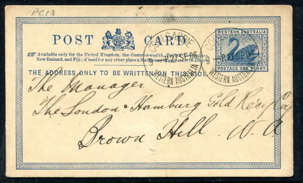 1906 (21st Sept) 1d blue swan Post Card (ACSC PC2) ... Image 1++