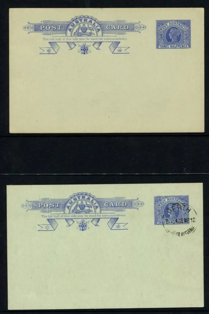 1911 1½d blue on green stock Postcard unused with ... Image 1++